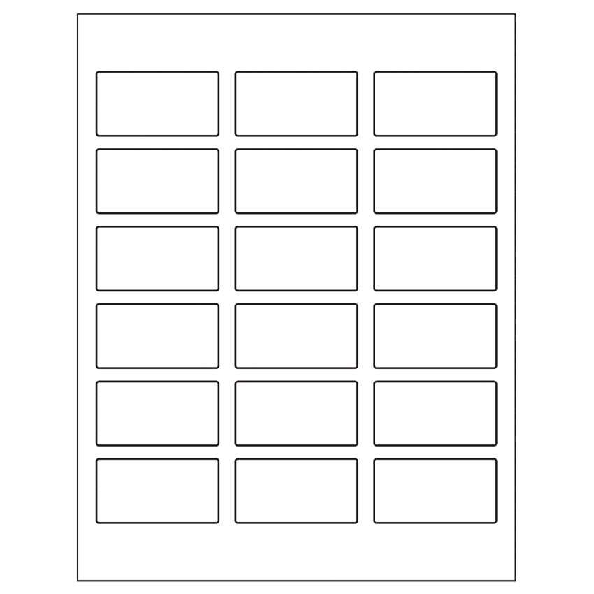 2.375" x 1.25" White Rectangular Sheet Labels