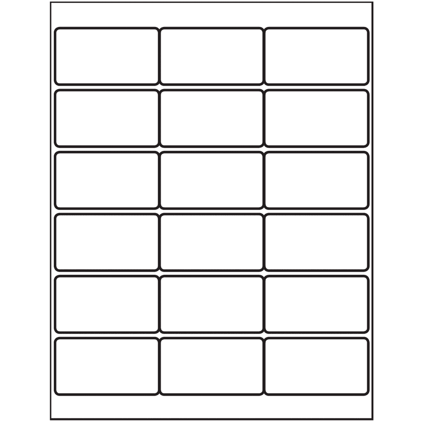 2.75" x 1.5" White Vinyl Drum Rectangular Sheet Labels