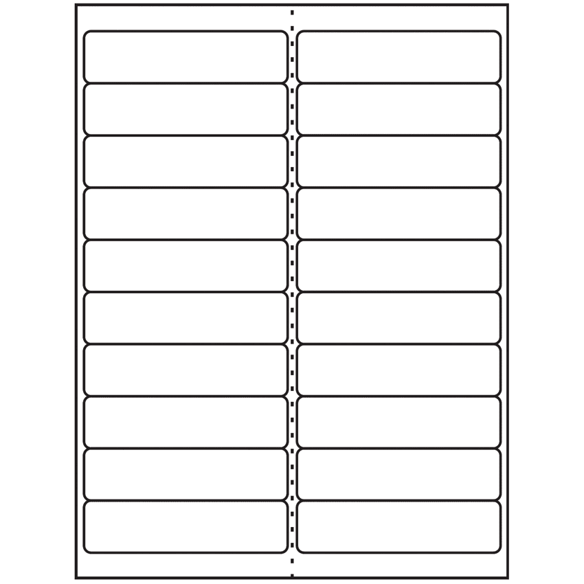 4" x 1" White Rectangular Sheet Labels
