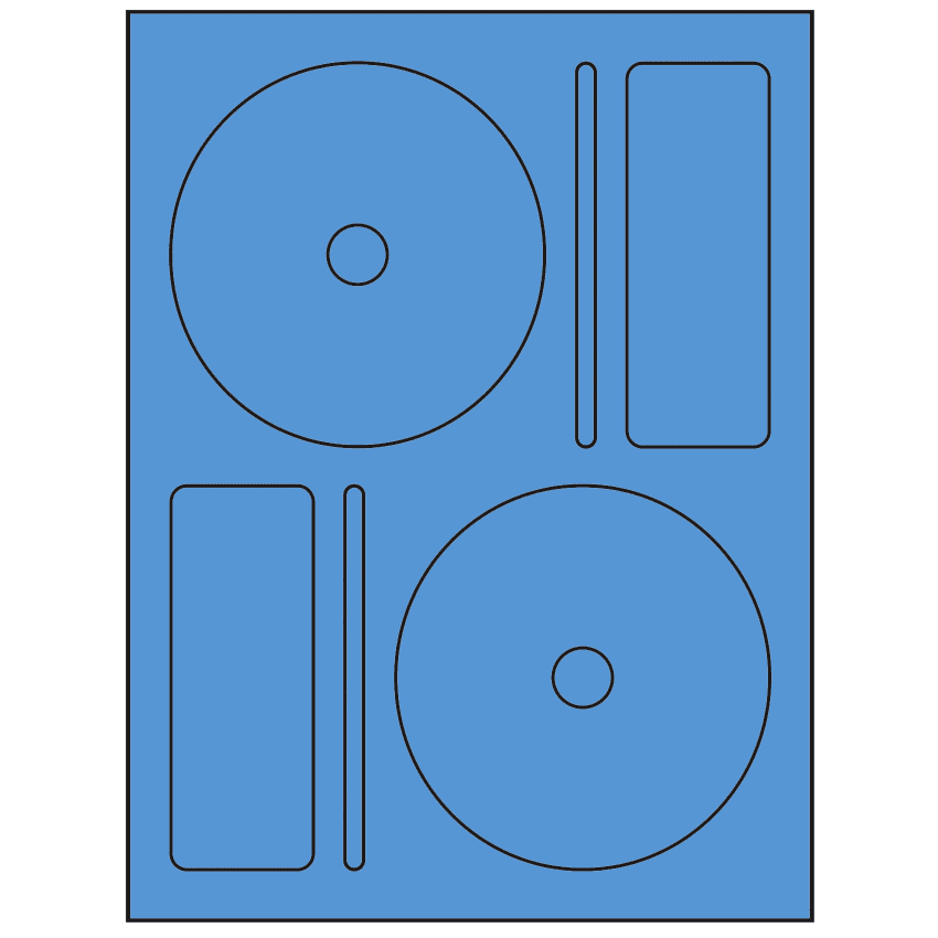 4.656" x 4.656" Fluorescent Blue Sheet Labels