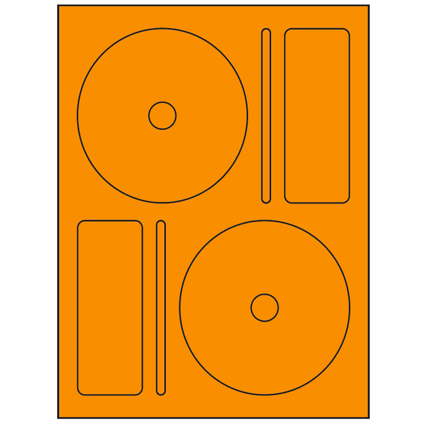 4.656" x 4.656" Fluorescent Orange Sheet Labels