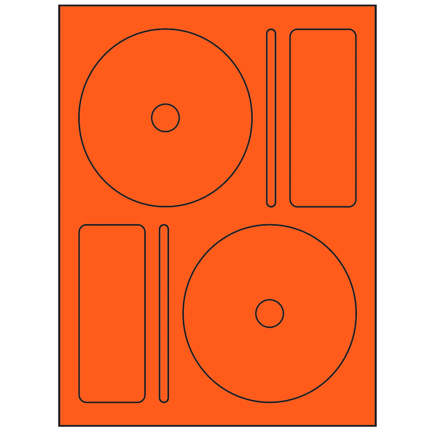 4.656" x 4.656" Fluorescent Red Sheet Labels