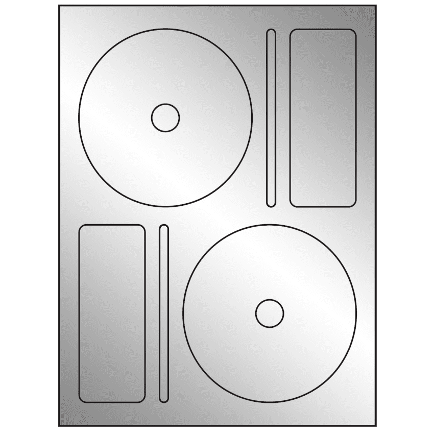 4.656" x 4.656" Silver Foil Sheet Labels