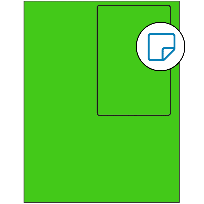 4" x 6" Fluorescent Green Rectangular Sheet Labels - Removable Adhesive