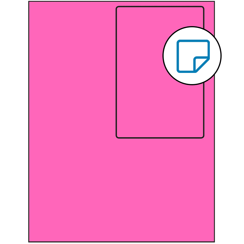 4" x 6" Fluorescent Pink Rectangular Sheet Labels - Removable Adhesive