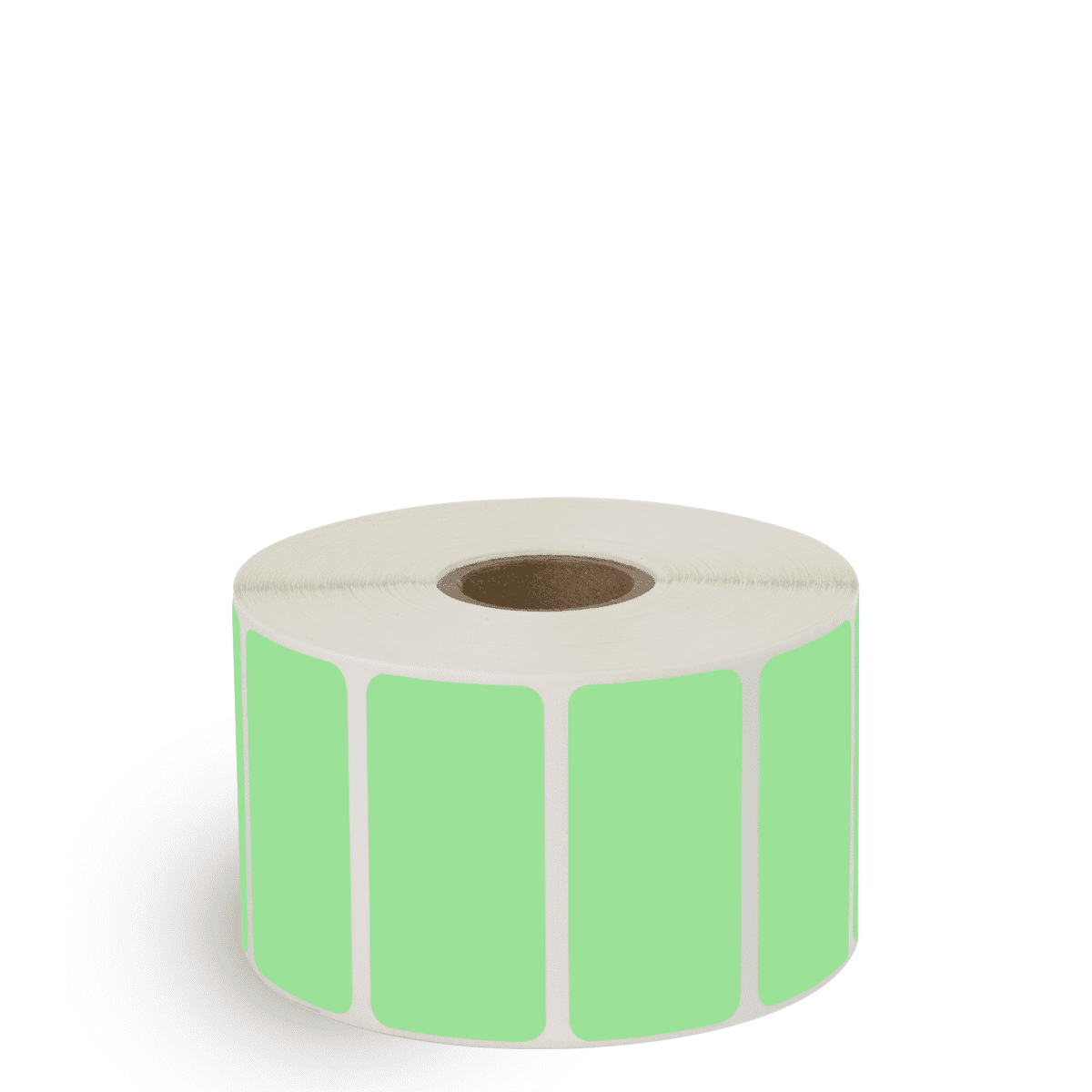 2" x 1" Fluorescent Green - Direct Thermal Labels - 1" Core - Acrylic