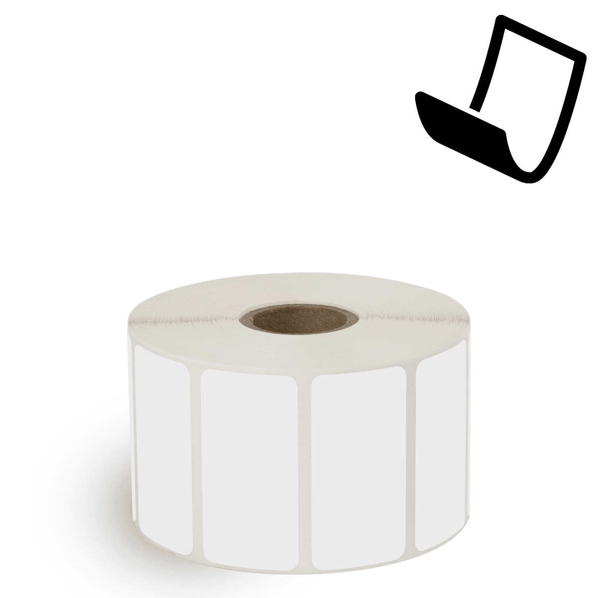 2" x 1" Blockout - Thermal Transfer Labels - 1" Core - Removable Adhesive