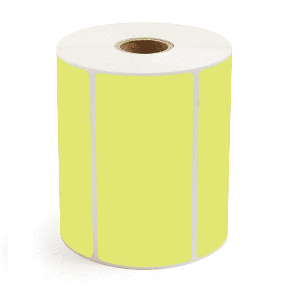 3" x 2" Chartreuse - Thermal Transfer Labels - 1" Core - Removable Adhesive