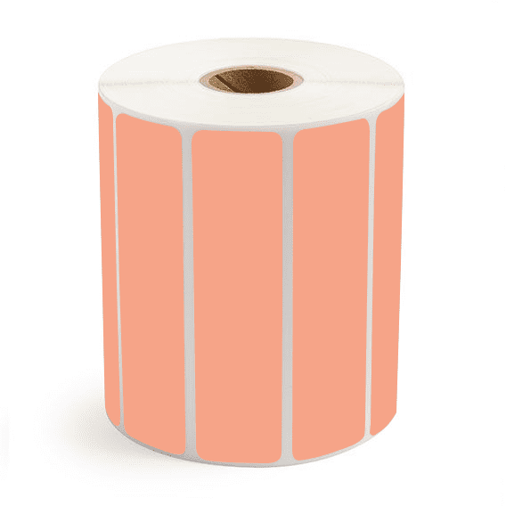 4" x 1" Fluorescent Orange - Thermal Transfer Labels - 1" Core - Freezer Grade Adhesive