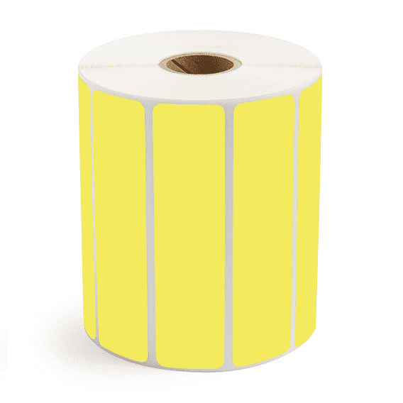4" x 1" Yellow - Direct Thermal Labels - 1" Core - Acrylic