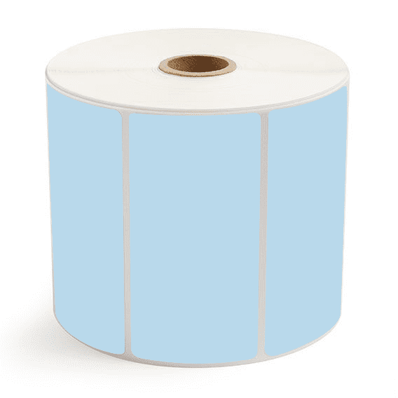 4" x 2" Blue - Direct Thermal Labels - 1" Core / 5" Outer Diameter - Removable Adhesive