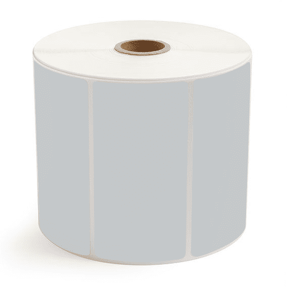 4" x 2" Gray - Thermal Transfer Labels - 1" Core / 5" Outer Diameter - Freezer Grade Adhesive