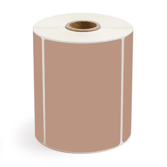 4" x 3" Brown - Direct Thermal Labels - 1" Core - Freezer Grade Adhesive