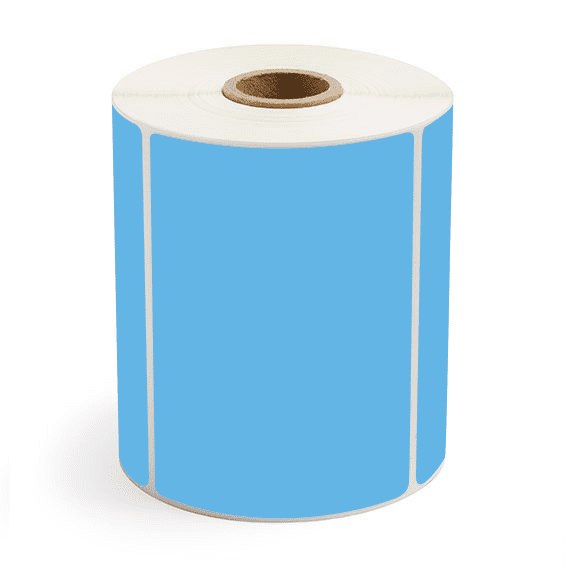 4" x 3" Dark Blue - Thermal Transfer Labels - 1" Core - Removable Adhesive