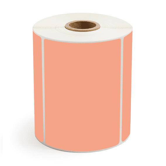 4" x 3" Fluorescent Orange - Thermal Transfer Labels - 1" Core - Freezer Grade Adhesive
