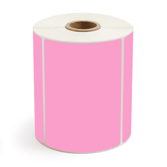4" x 3" Hot Pink - Direct Thermal Labels - 1" Core