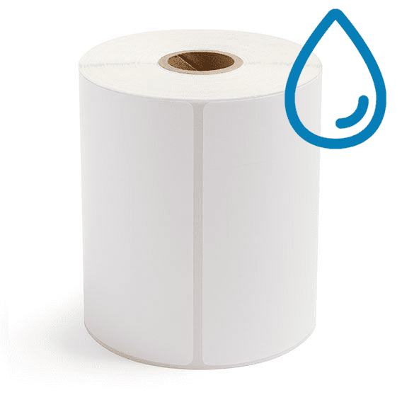 4" x 4" Polypropylene - Direct Thermal Labels - 1" Core - Acrylic