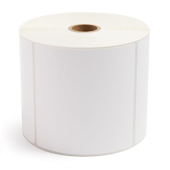 4" x 4" White - Thermal Transfer Labels - 1" Core / 5" Outer Diameter - Removable Adhesive