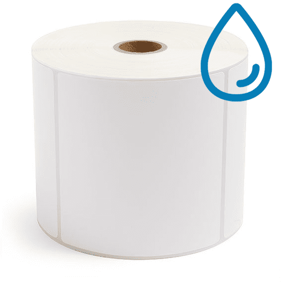 4" x 4" Polypropylene - Thermal Transfer Labels - 1" Core / 5" Outer Diameter - Removable Adhesive