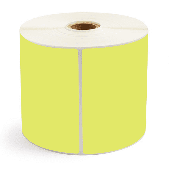 4" x 6" Chartreuse - Direct Thermal Labels - 1" Core / 5" Outer Diameter (No Perf)
