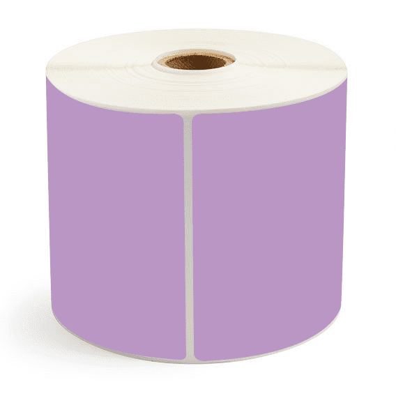 4" x 6" Grape - Direct Thermal Labels - 1" Core / 5" Outer Diameter - Acrylic