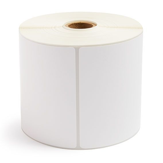 4" x 6" White - Thermal Transfer Labels - 1" Core / 5" Outer Diameter (No Perf) - Freezer Grade Adhesive