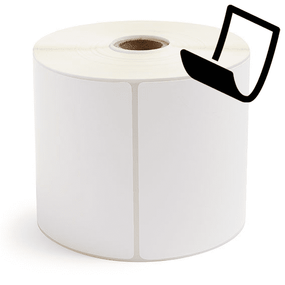 4" x 6" Blockout - Thermal Transfer Labels - 1" Core / 5" Outer Diameter (No Perf) - Removable Adhesive