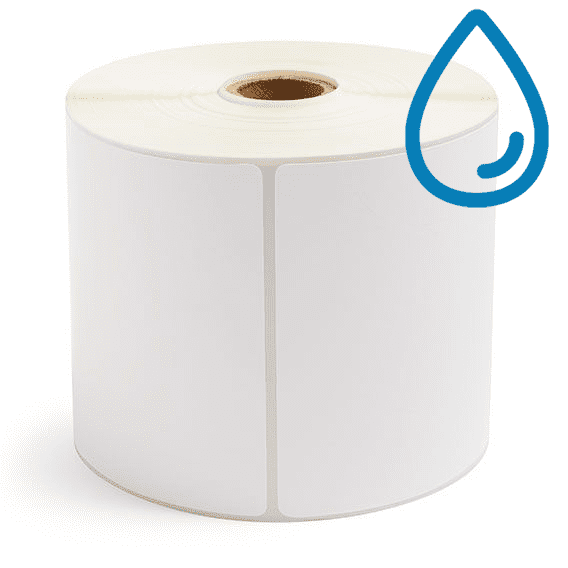 4" x 6" Polypropylene - Direct Thermal Labels - 1" Core / 5" Outer Diameter - Removable Adhesive