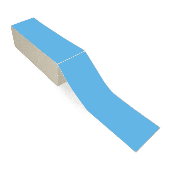 4" x 12" Dark Blue - Thermal Transfer Labels - Fanfold - Removable Adhesive