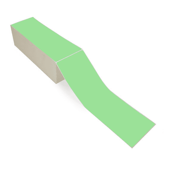 4" x 12" Fluorescent Green - Direct Thermal Labels - Fanfold - Removable Adhesive