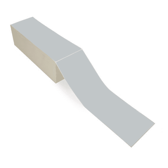 4" x 12" Gray - Direct Thermal Labels - Fanfold - Removable Adhesive