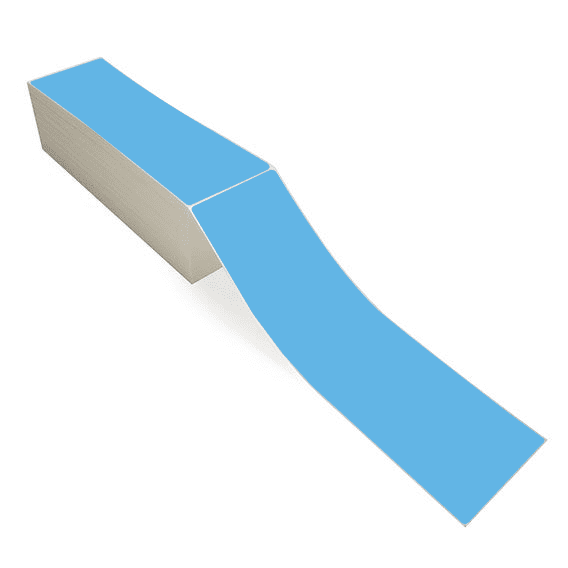 4" x 13" Dark Blue - Direct Thermal Labels - Fanfold - Freezer Grade Adhesive