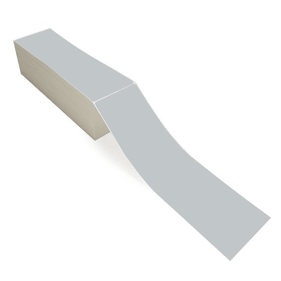 4" x 13" Gray - Direct Thermal Labels - Fanfold - Acrylic