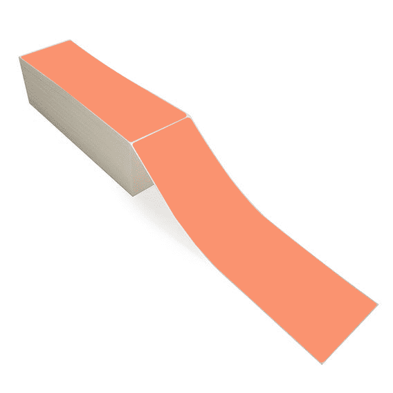 4" x 13" Orange - Direct Thermal Labels - Fanfold - Freezer Grade Adhesive