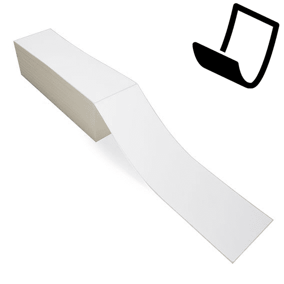 4" x 13" Blockout - Thermal Transfer Labels - Fanfold - Removable Adhesive