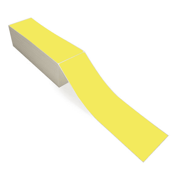 4" x 13" Yellow - Direct Thermal Labels - Fanfold - Removable Adhesive