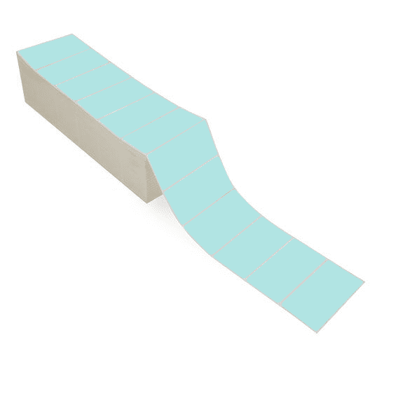 4" x 2" Green - Thermal Transfer Labels - Fanfold - Removable Adhesive