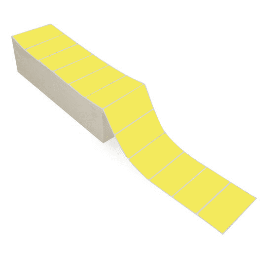 4" x 2" Yellow - Thermal Transfer Labels - Fanfold - Acrylic