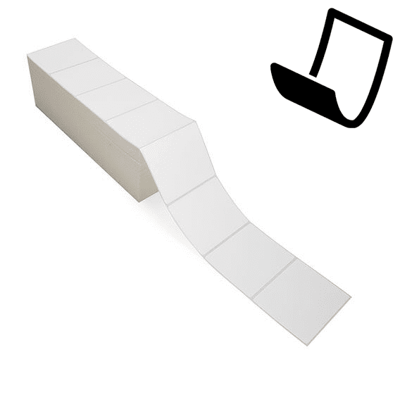 4" x 3" Blockout - Thermal Transfer Labels - Fanfold - Freezer Grade Adhesive