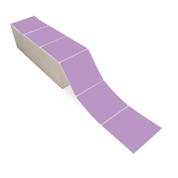 4" x 4" Grape - Thermal Transfer Labels - Fanfold - Freezer Grade Adhesive