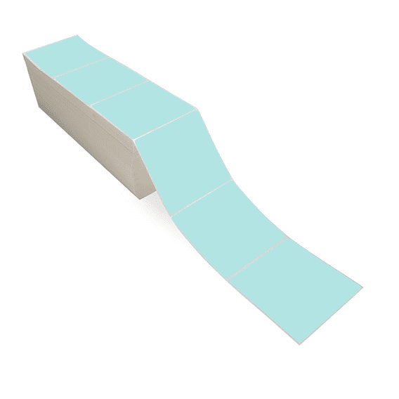 4" x 4" Green - Thermal Transfer Labels - Fanfold - Removable Adhesive