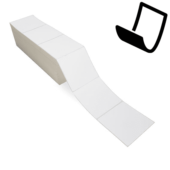 4" x 4" Blockout - Thermal Transfer Labels - Fanfold - Acrylic
