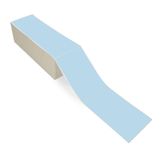4" x 6" Blue - Thermal Transfer Labels - Fanfold - Acrylic