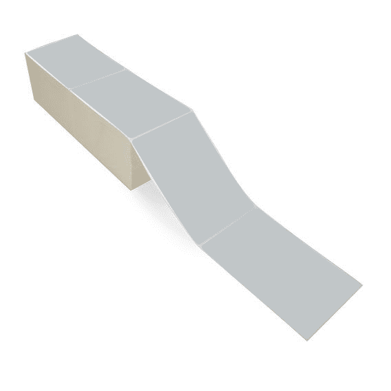 4" x 6" Gray - Direct Thermal Labels - Fanfold - Freezer Grade Adhesive