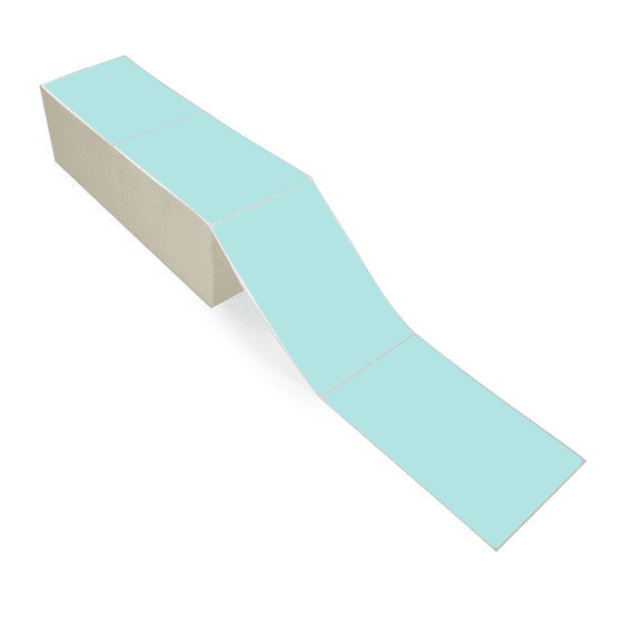 4" x 6" Green - Direct Thermal Labels - Fanfold - Removable Adhesive