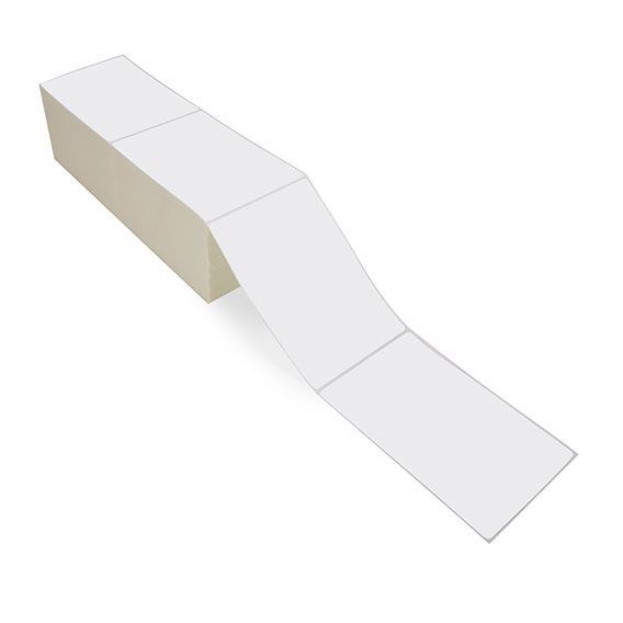 4" x 6" White - Thermal Transfer Labels - Fanfold - Removable Adhesive
