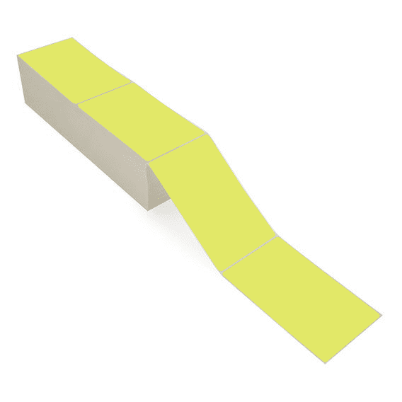 4" x 6.5" Chartreuse - Thermal Transfer Labels - Fanfold - Removable Adhesive