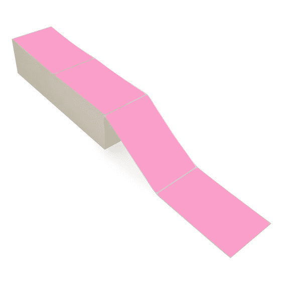 4" x 6.5" Hot Pink - Thermal Transfer Labels - Fanfold - Acrylic