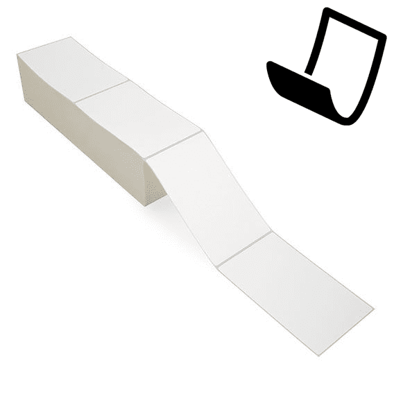 4" x 6.5" Blockout - Thermal Transfer Labels - Fanfold - Freezer Grade Adhesive