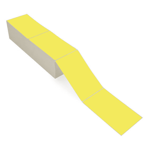 4" x 6.5" Yellow - Direct Thermal Labels - Fanfold - Acrylic